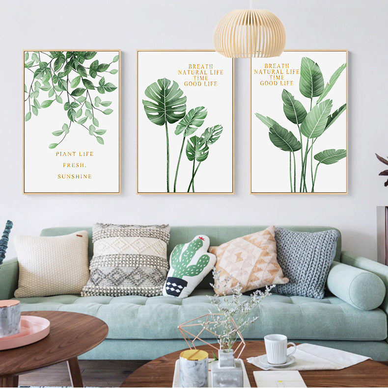 3PCS 99x60cm Green leaves Cross Stitch Kits 11CT Stamped Full Range of Embroidery Starter Kit for Beginners Pre-Printed Pattern