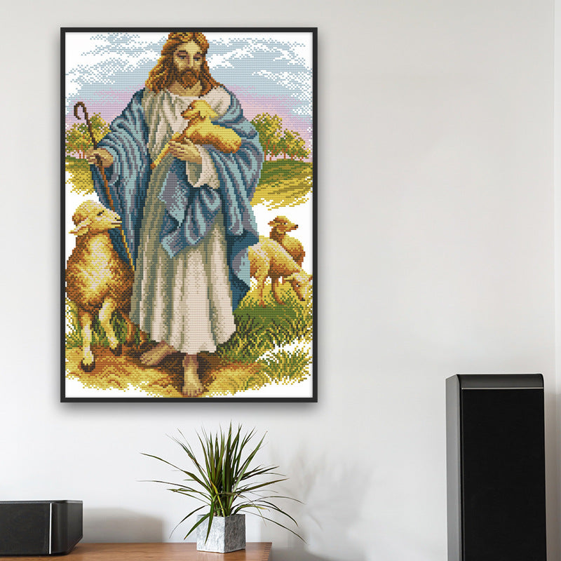 Religion Series Cross Stitch Kits 11CT Stamped Full Range of Embroidery Starter Kit for Beginners Pre-Printed Pattern