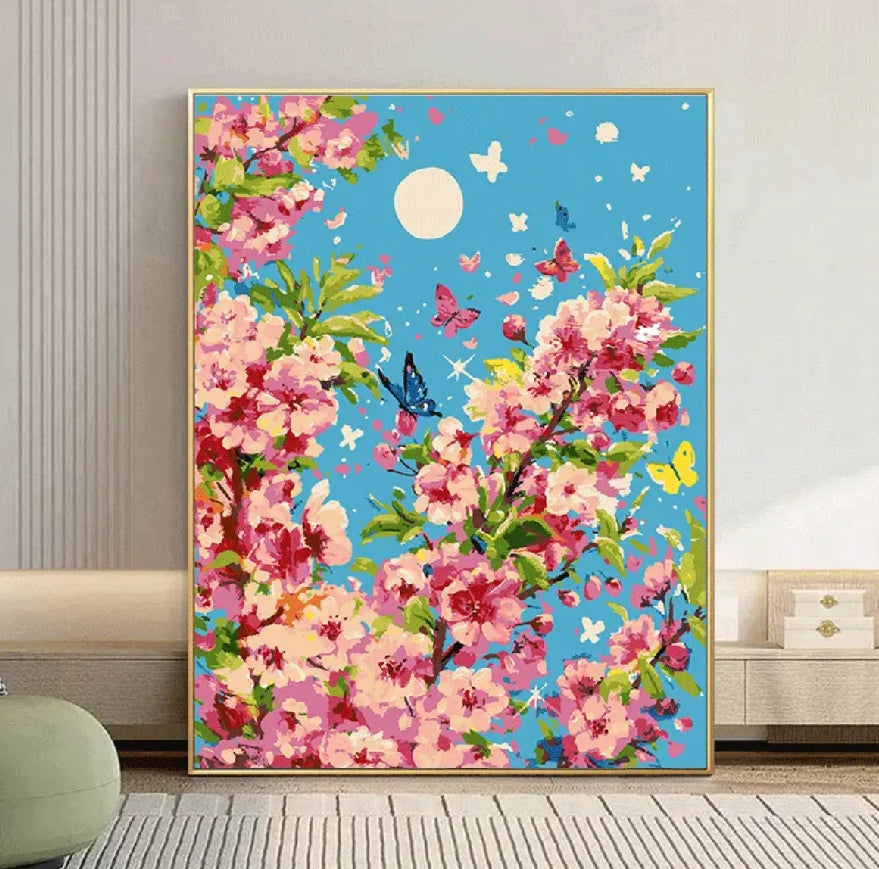 40X50CM Flower DIY Oil Painting By Numbers WITH Frame