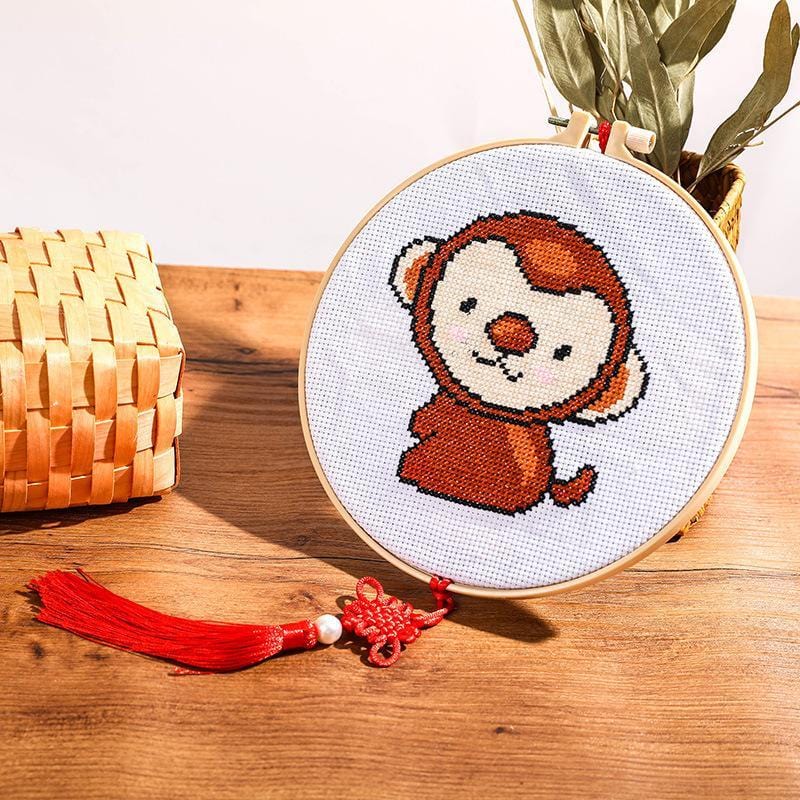 Zodiacal animals Collections Handcraft Embroidery Needlework Kits DIY Cross Stitch Materials Package-monkey