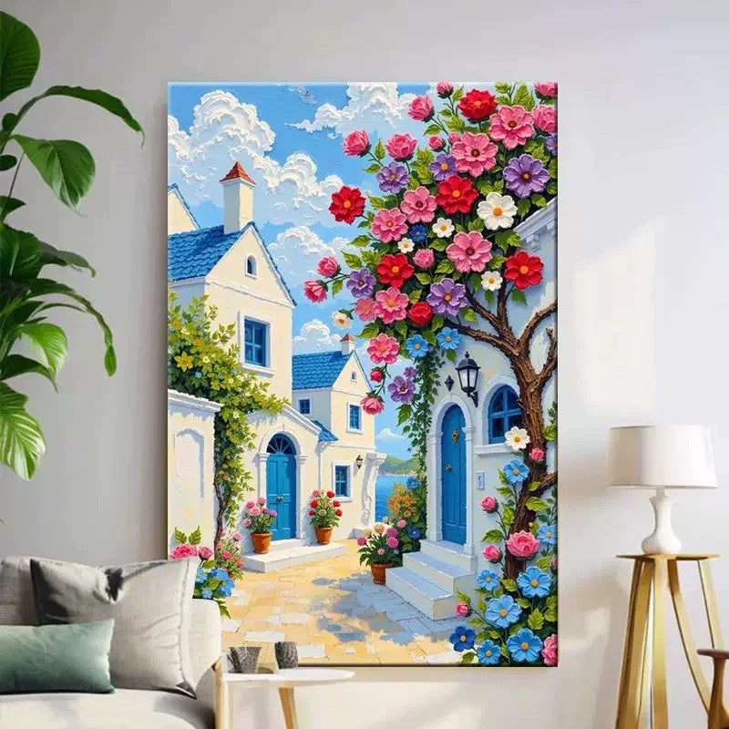 60X80CM - Coastal Town DIY 5D Full Diamond Painting NO Frame Square Beads