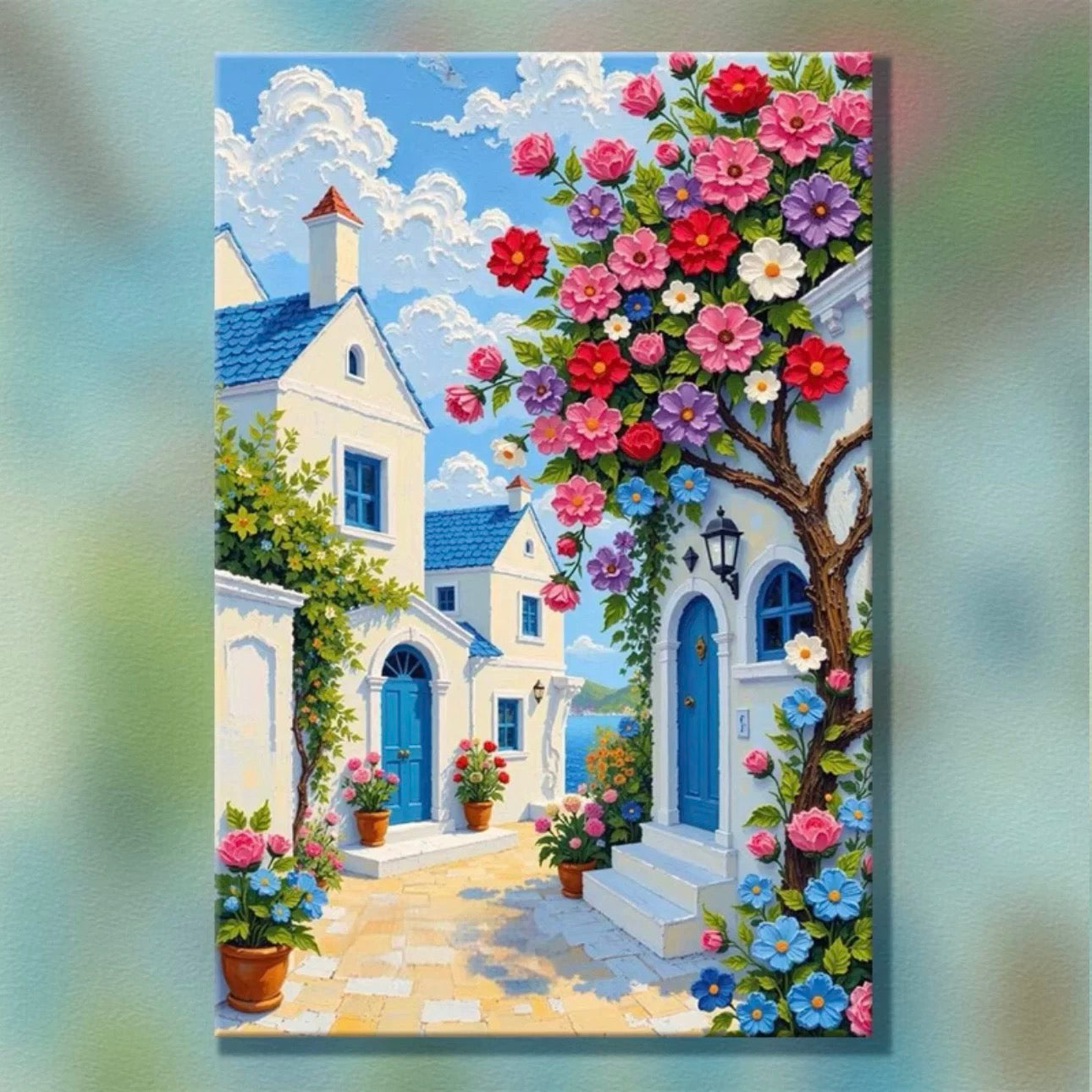 60X80CM - Coastal Town DIY 5D Full Diamond Painting NO Frame Square Beads