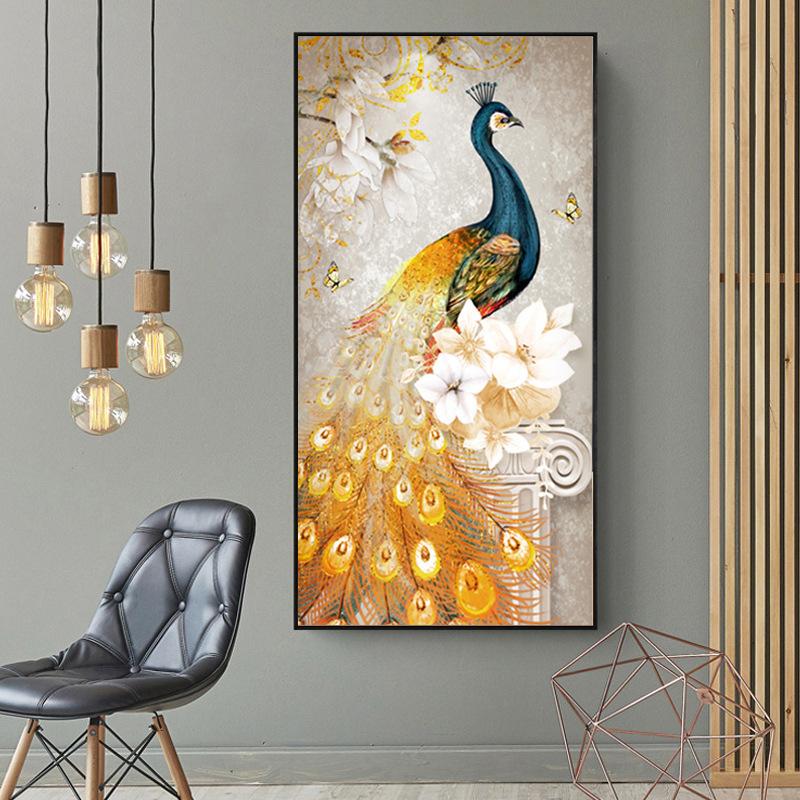 50x90cm Peacock Cross Stitch Kits 11CT Stamped Full Range of Embroidery Starter Kit for Beginners Pre-Printed Pattern