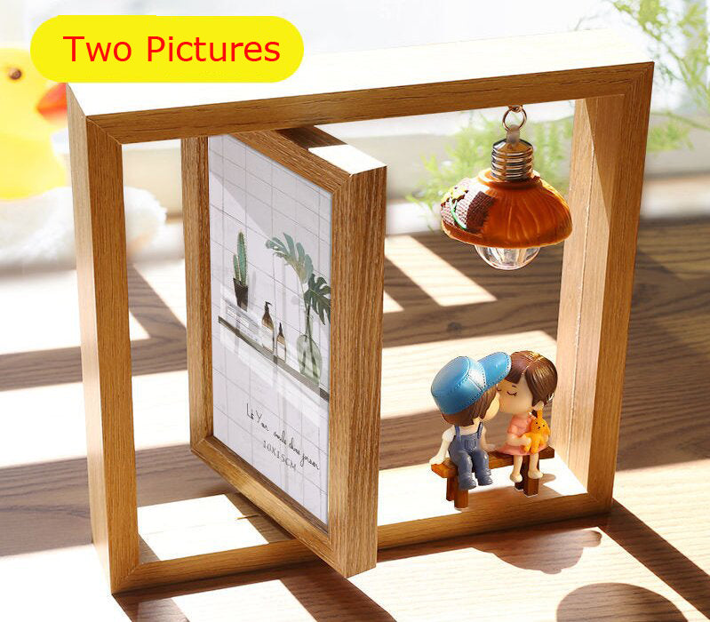 Custom Photo Frame Rotating Photo Frame With Light Need 2 Pictures