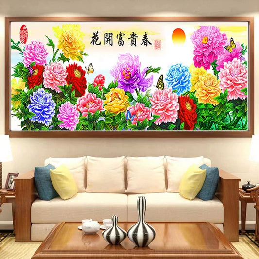Beautiful Flower DIY 5D Full Diamond Painting NO Frame