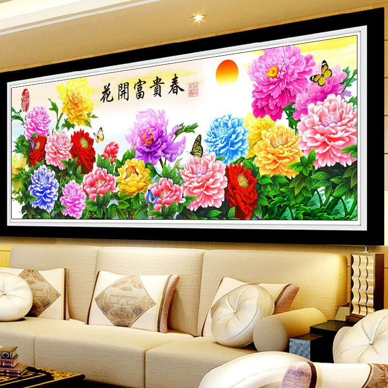 Beautiful Flower DIY 5D Full Diamond Painting NO Frame