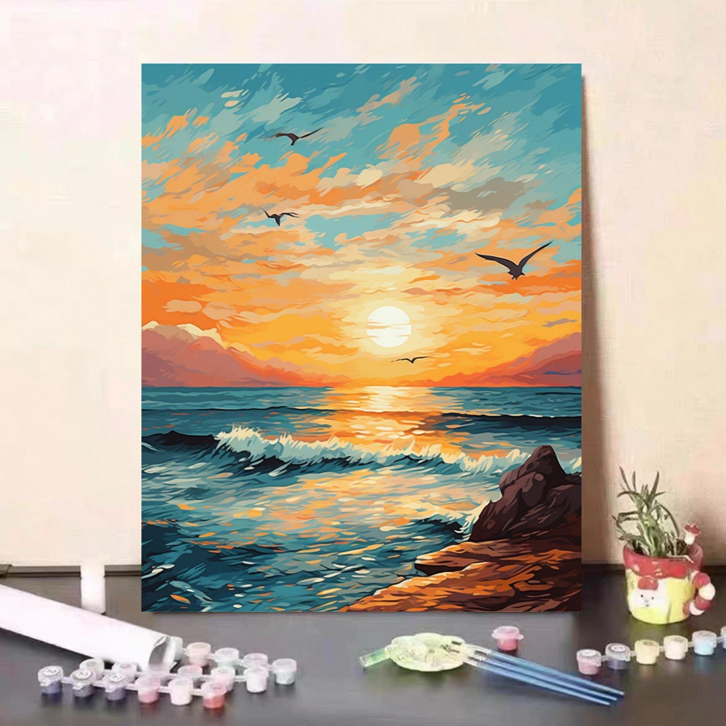 40X50CM DIY Oil Painting By Numbers WITH Frame