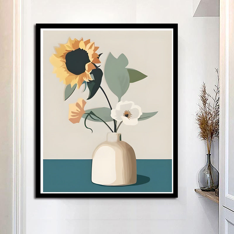 50x60cm Sunflowers and vases Cross Stitch Kits 11CT Stamped Full Range of Embroidery Starter Kit for Beginners Pre-Printed Pattern