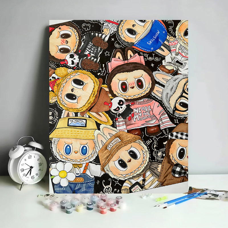 40X50CM Labubu DIY Oil Painting By Numbers WITH Frame