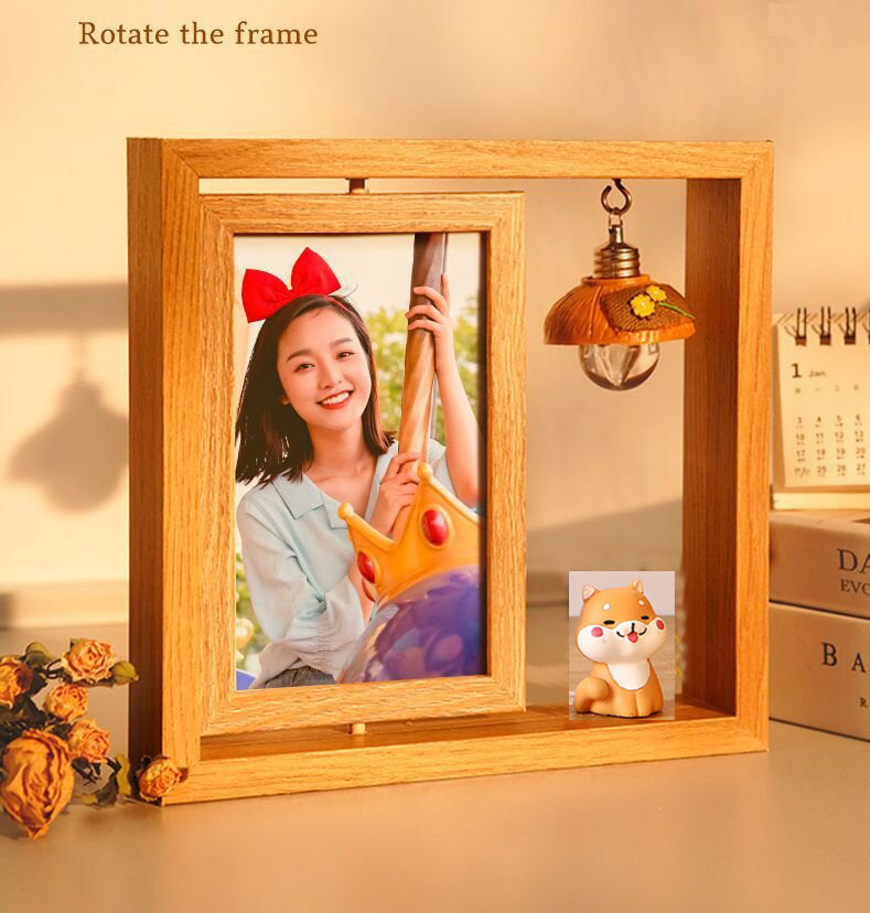 Custom Photo Frame Rotating Photo Frame With Light Need 2 Pictures