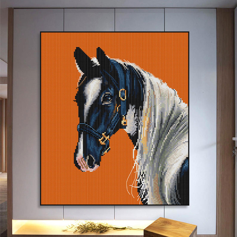 39X44 cm Horse Cross Stitch Kits 11CT Stamped Full Range of Embroidery Starter Kit for Beginners Pre-Printed Pattern