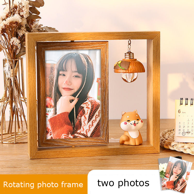 Custom Photo Frame Rotating Photo Frame With Light Need 2 Pictures