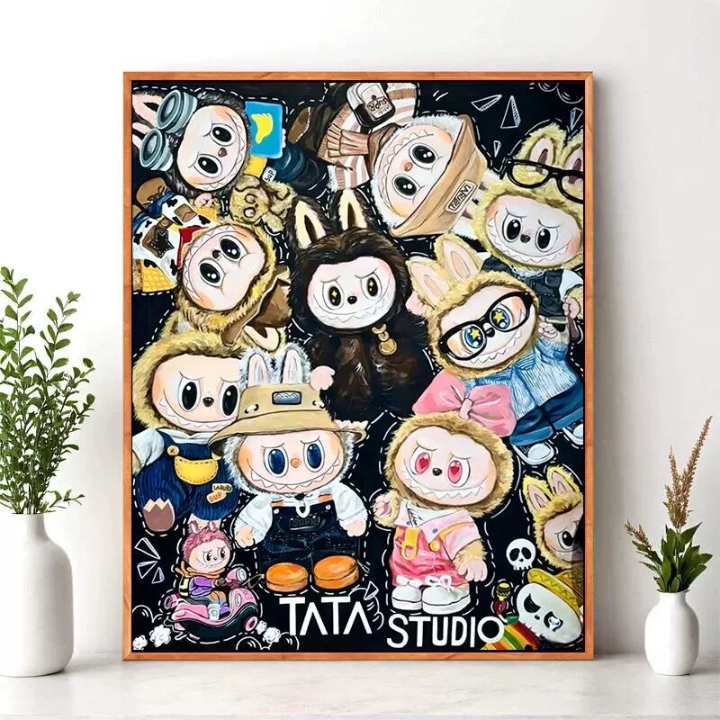 40X50CM Labubu DIY Oil Painting By Numbers WITH Frame