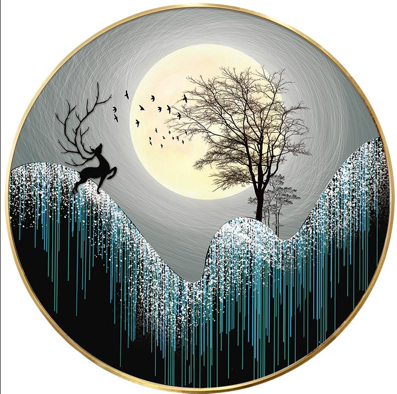 50x50cm Moon & Mountain 5d diy diamond painting full drill NO FRAME