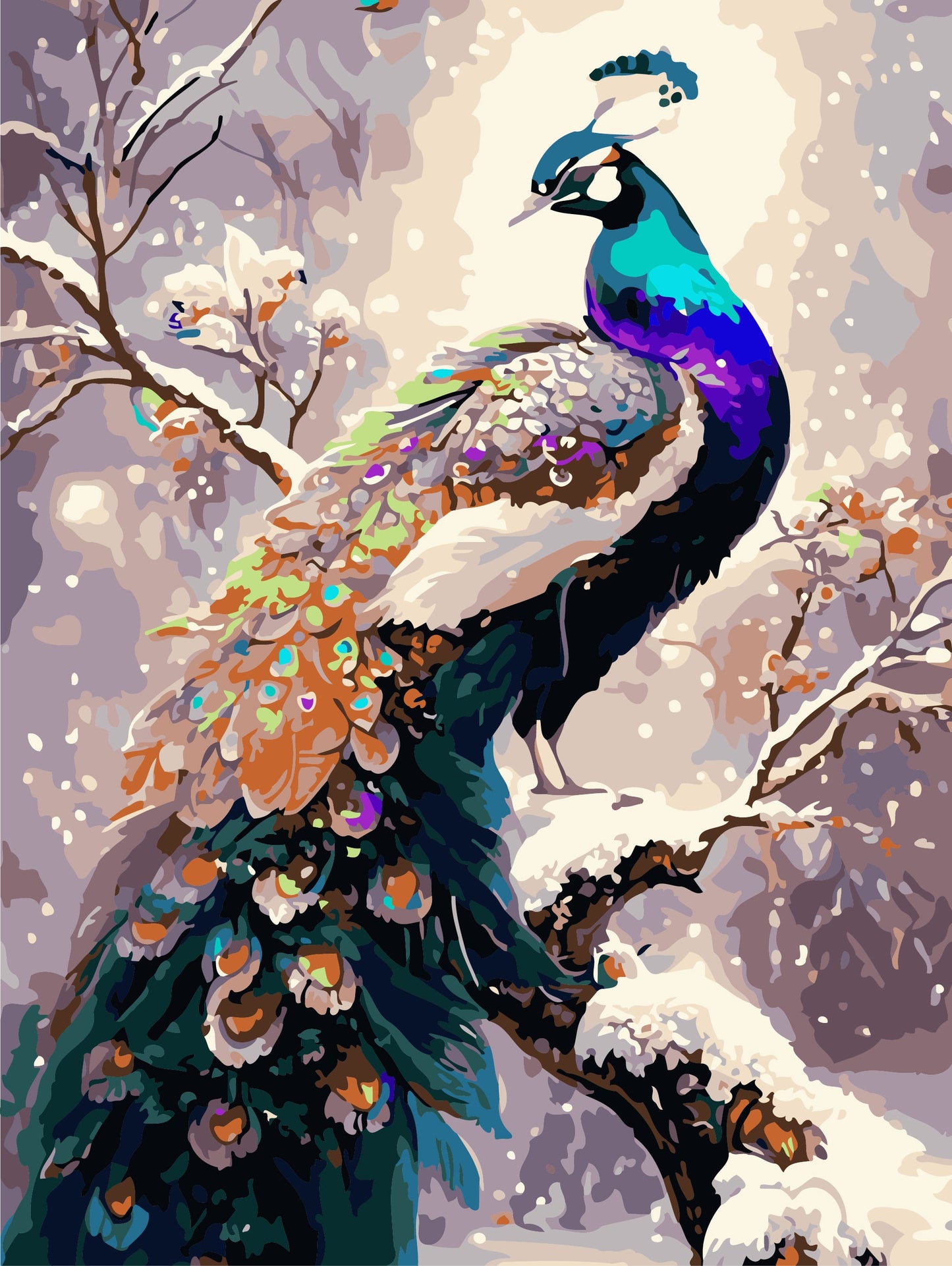50x70CM - Peacock DIY 5D full Diamond Painting no frame