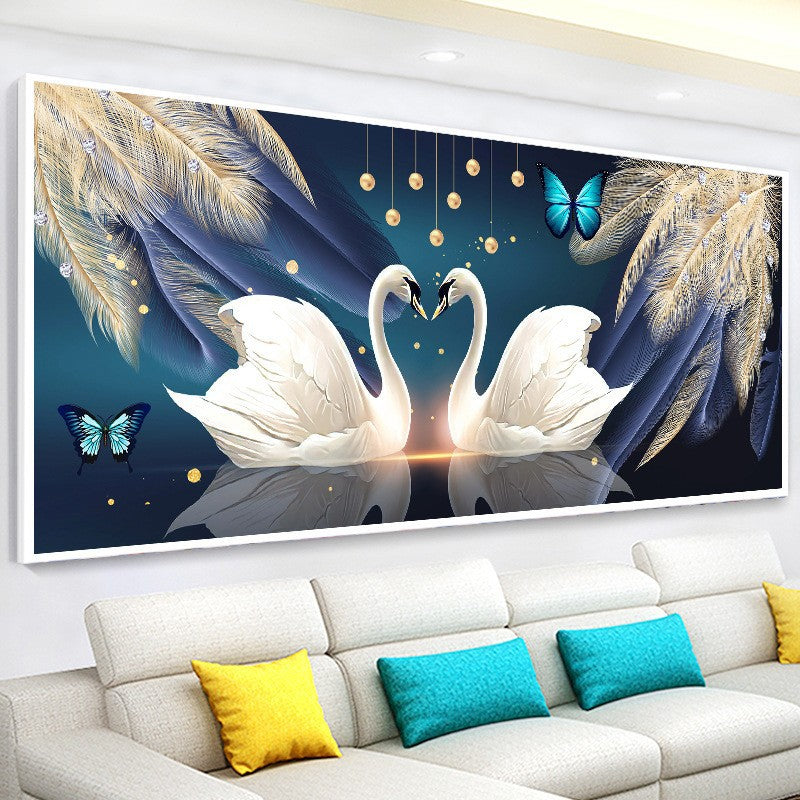 120x50CM - Swan Feather DIY 5D Full Diamond Painting No Frame