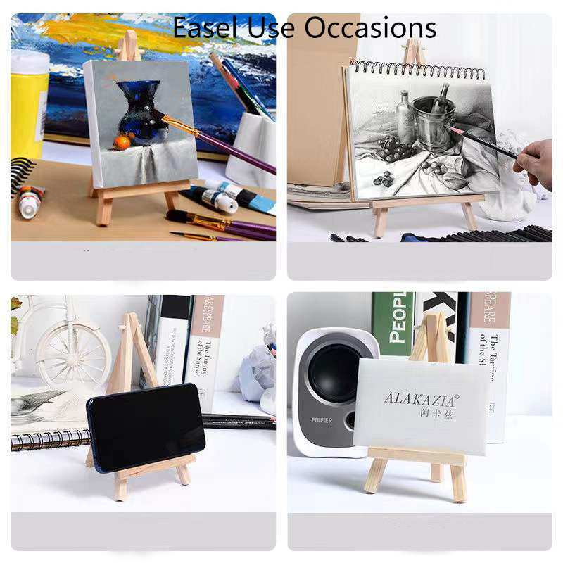 Wood Display Easel Wood Easels Set For Paintings Craft Small Acrylics Oil painting