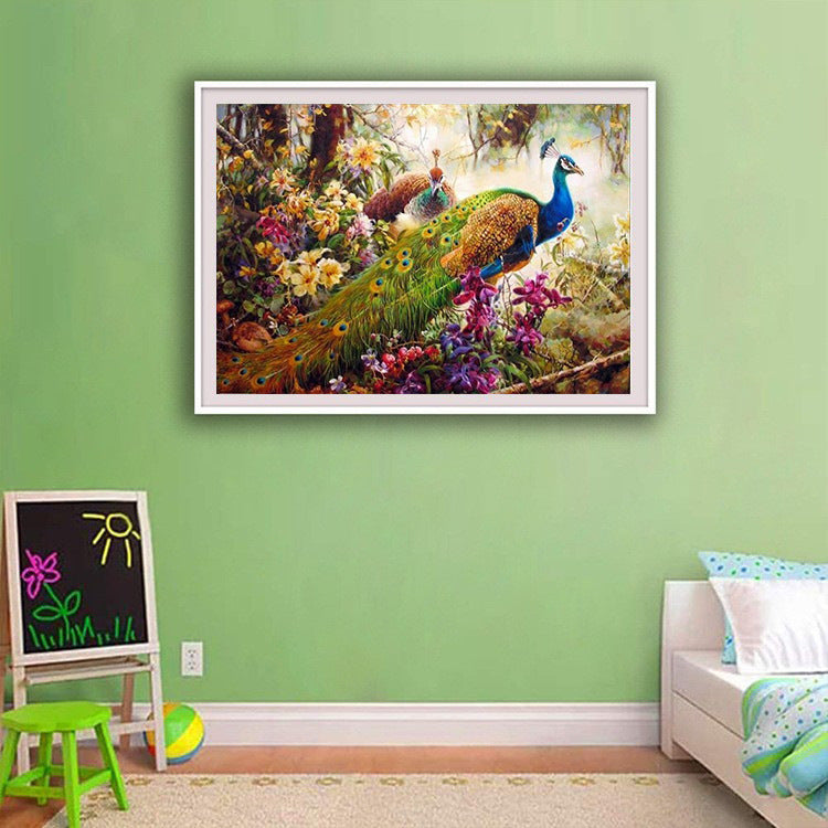 60x100CM - Peacock DIY 5D Full Diamond Painting No Frame