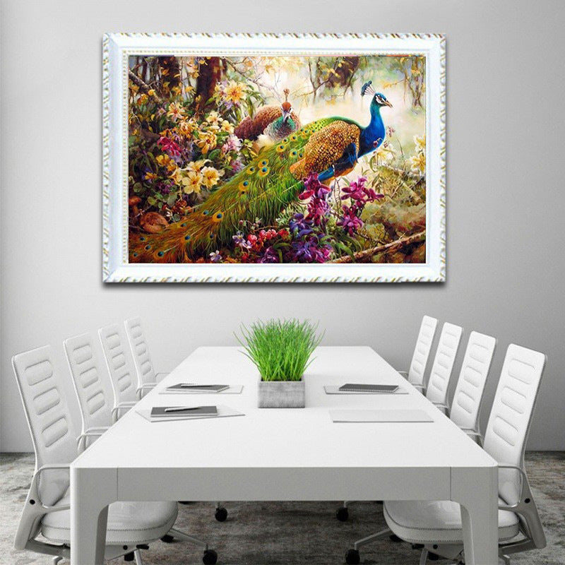 60x100CM - Peacock DIY 5D Full Diamond Painting No Frame