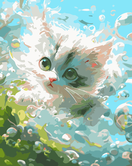 40X50CM New Cat DIY Oil Painting By Numbers