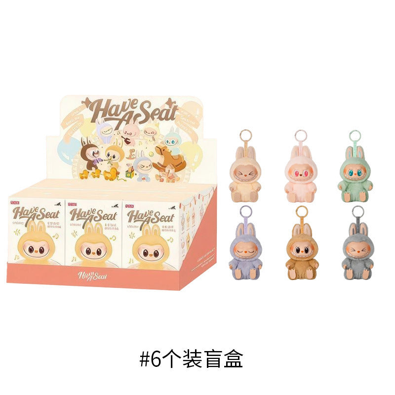 Labubu Vinyl Doll Clothes Plush Keychain The Second-Generation Version