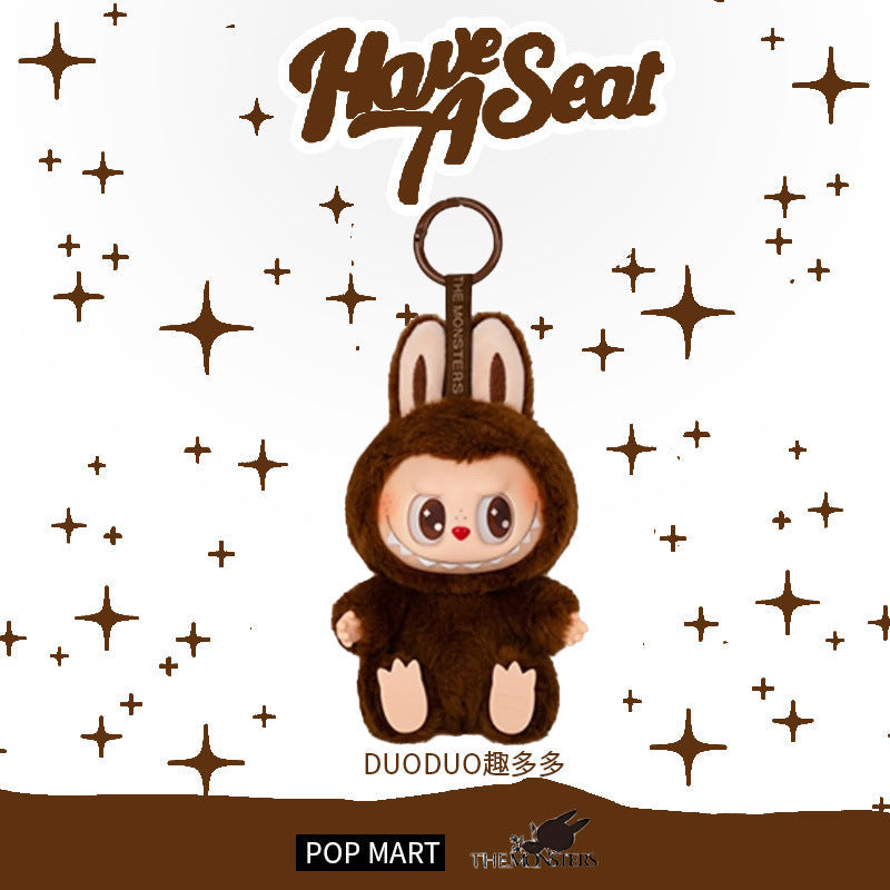 Labubu Vinyl Doll Clothes Plush Keychain The Second-Generation Version