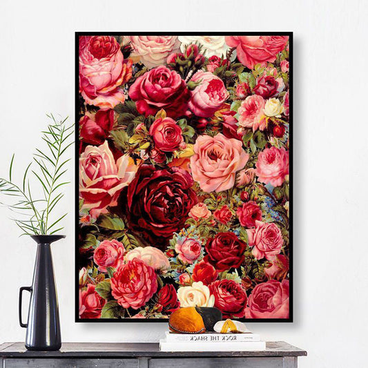 40X50CM Rose Flower DIY Oil Painting By Numbers WITH Frame