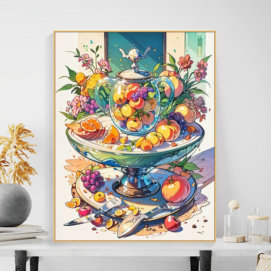 Fruit Party 40X50CM DIY Oil Painting By Numbers WITH Frame