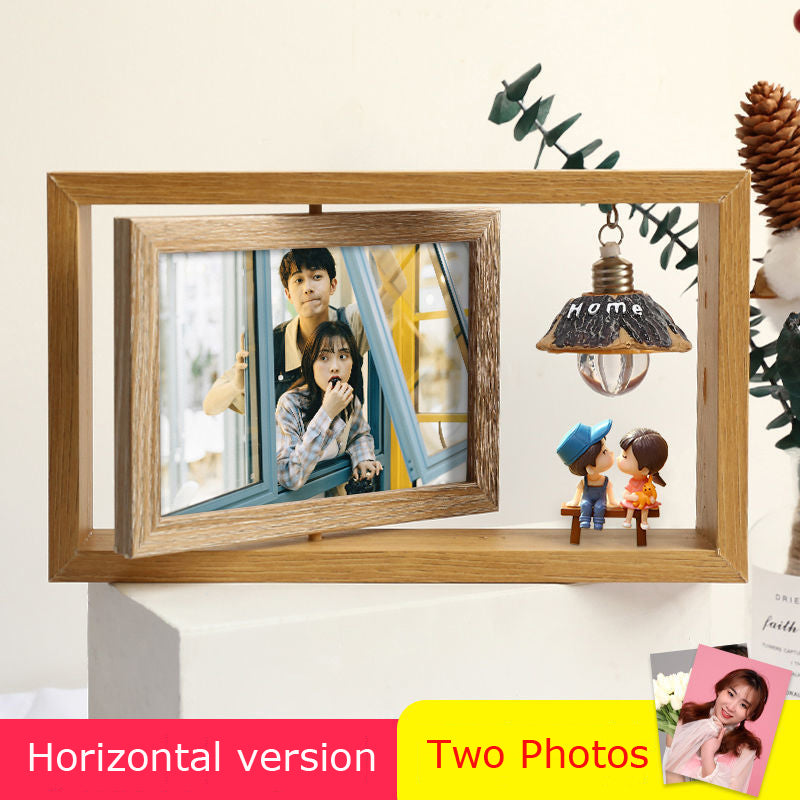 Custom Photo Frame Rotating Photo Frame With Light Need 2 Pictures