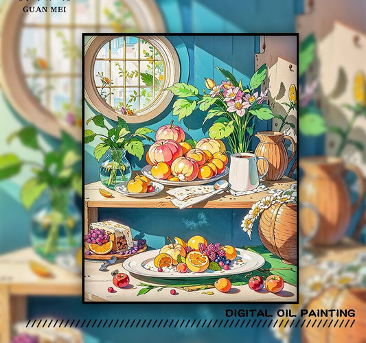 Fruit Party 40X50CM DIY Oil Painting By Numbers WITH Frame