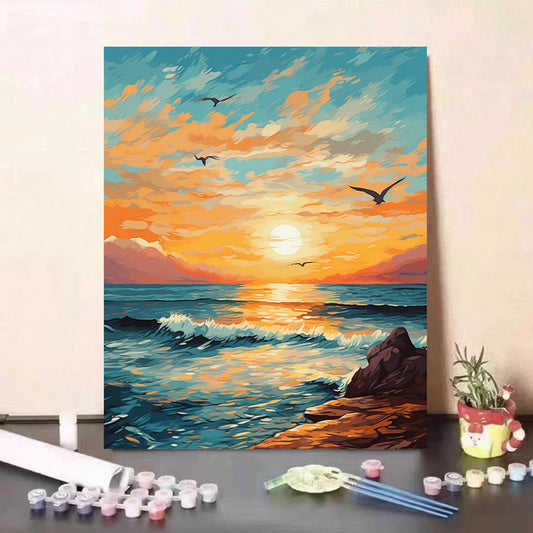40X50CM DIY Oil Painting By Numbers WITH Frame