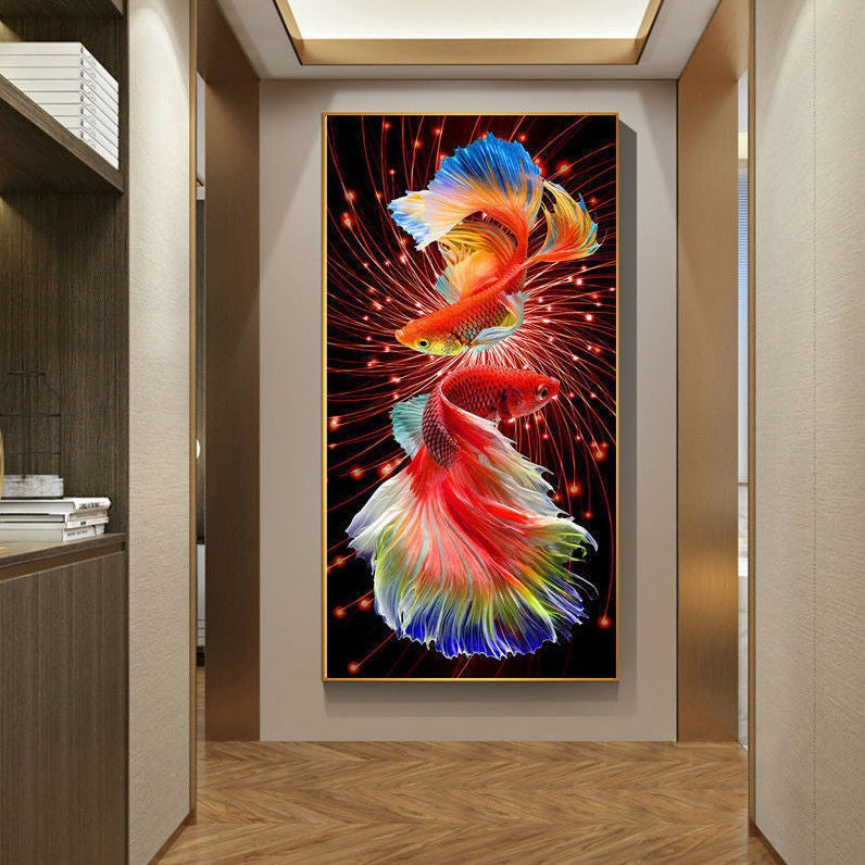 60X100CM Fish DIY 5D Full Diamond Painting NO Frame