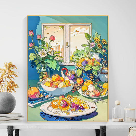 Fruit Party 40X50CM DIY Oil Painting By Numbers WITH Frame
