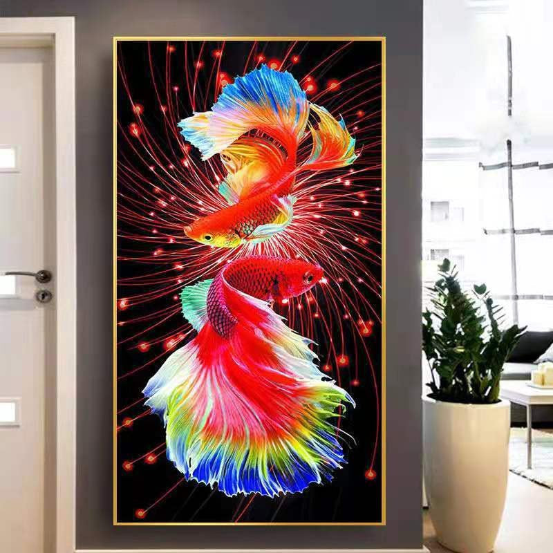 60X100CM Fish DIY 5D Full Diamond Painting NO Frame