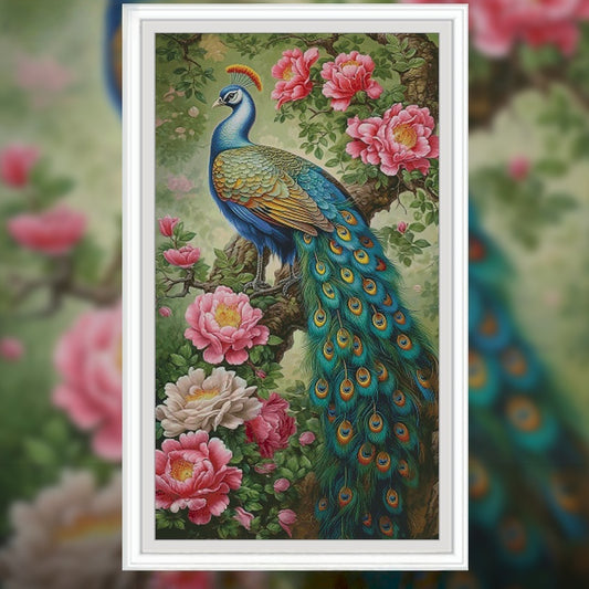 65X120CM Flower Peacock DIY Cross Stitch Kits Full Range of Embroidery 11CT 3 Strands NO Frame