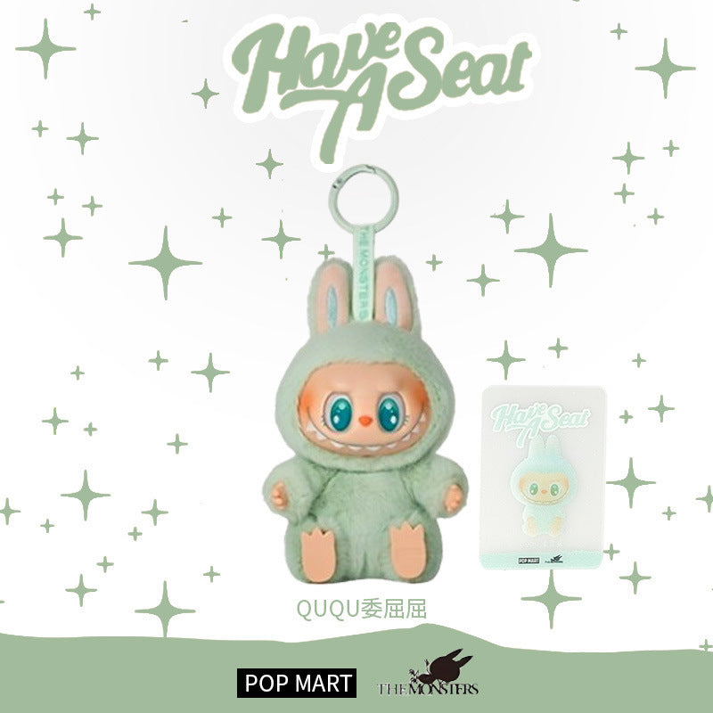 Labubu Vinyl Doll Clothes Plush Keychain The Second-Generation Version