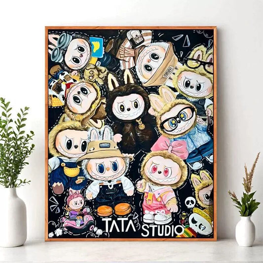 40X50CM Labubu DIY Oil Painting By Numbers WITH Frame
