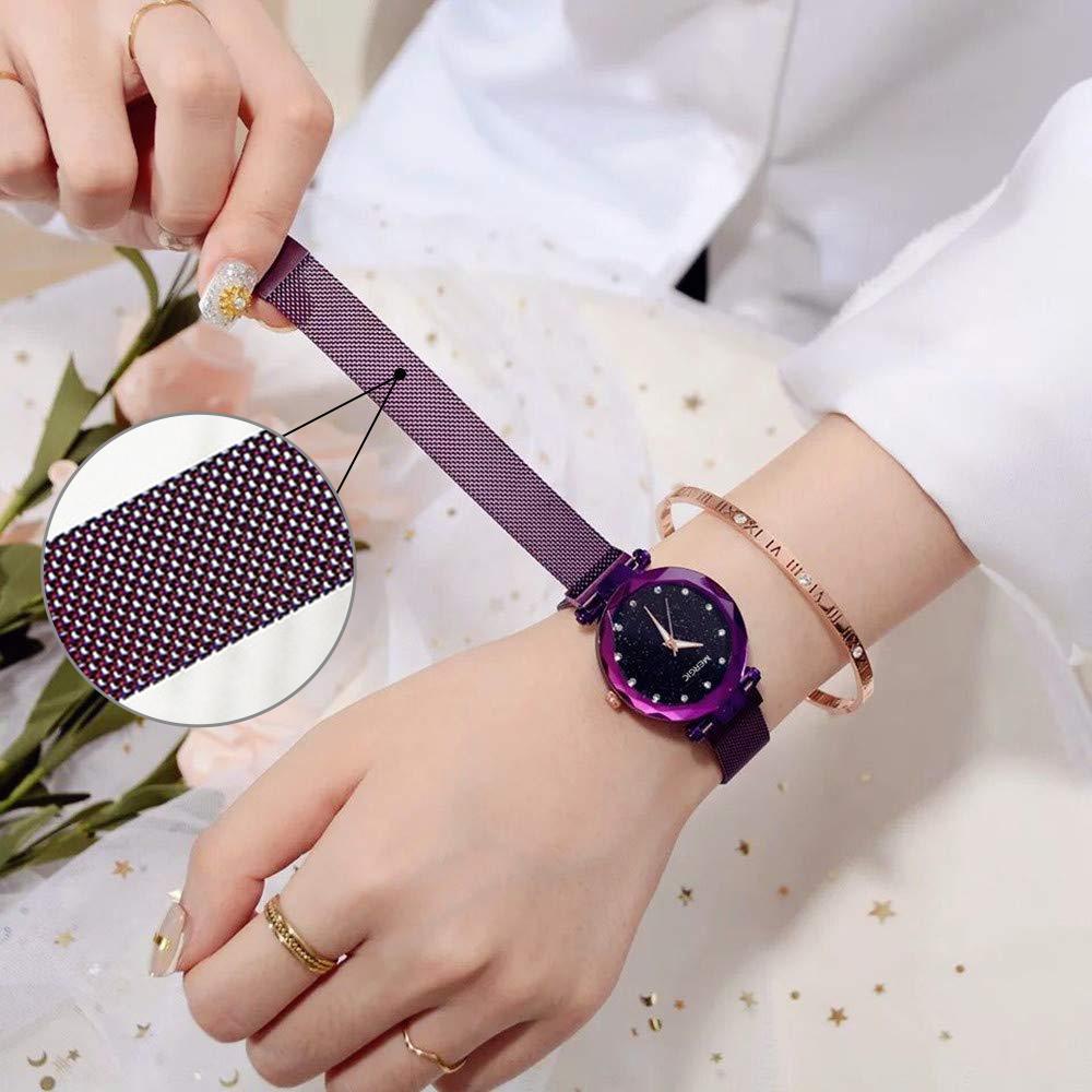 Starry Sky Quartz Lady Watches with Magnetic Band