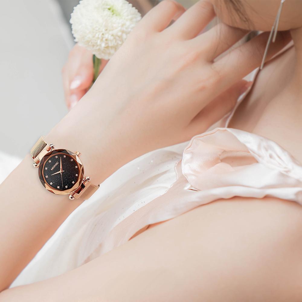 Starry Sky Quartz Lady Watches with Magnetic Band
