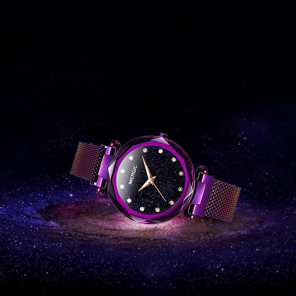 Starry Sky Quartz Lady Watches with Magnetic Band