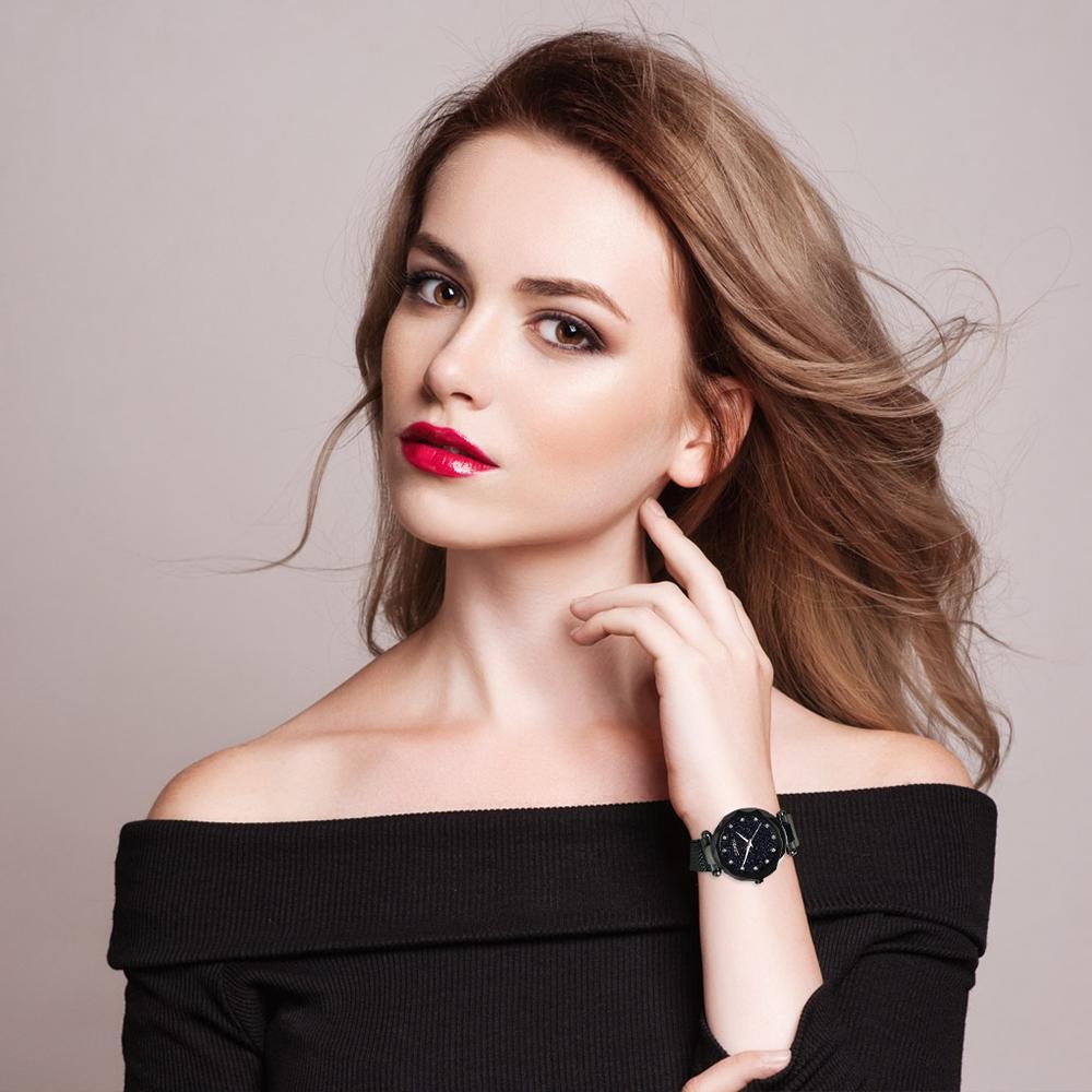 Starry Sky Quartz Lady Watches with Magnetic Band